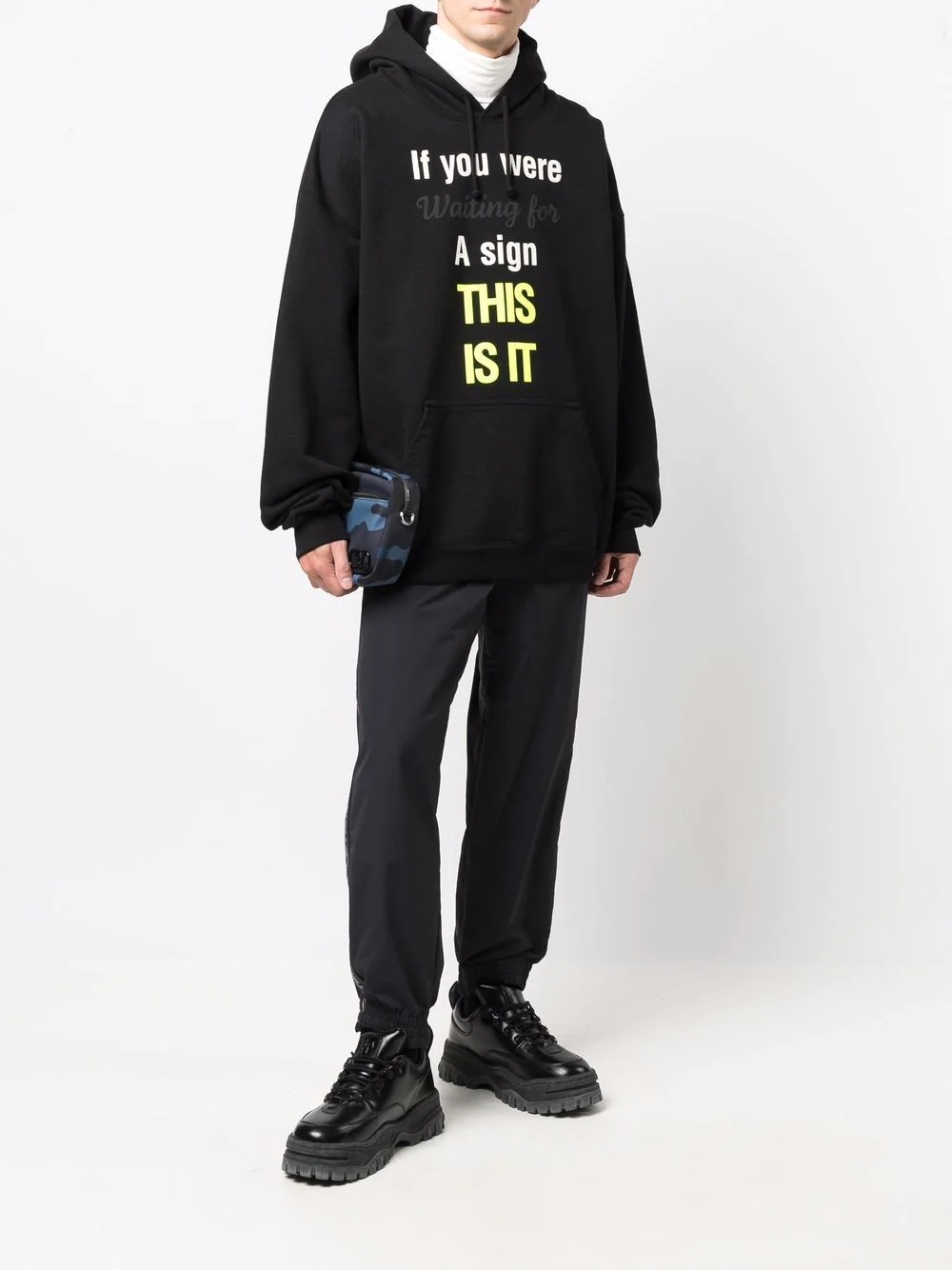 oversized slogan-print hoodie - 2