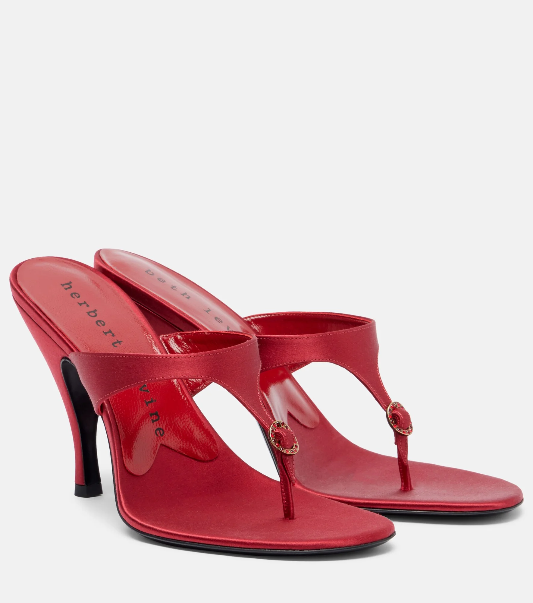 Kiss And Tell embellished satin thong sandals - 1