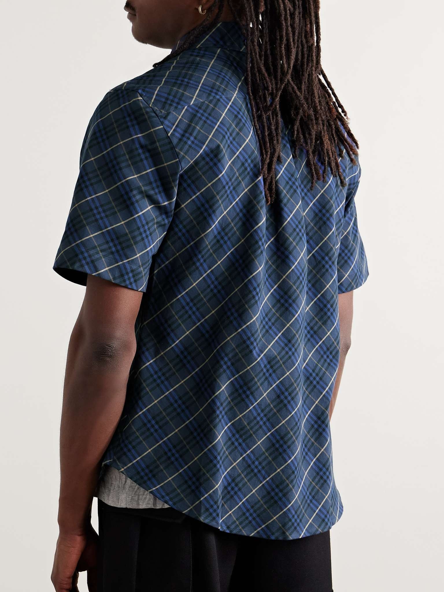 Button-Down Collar Checked Cotton Oxford Shirt - 3