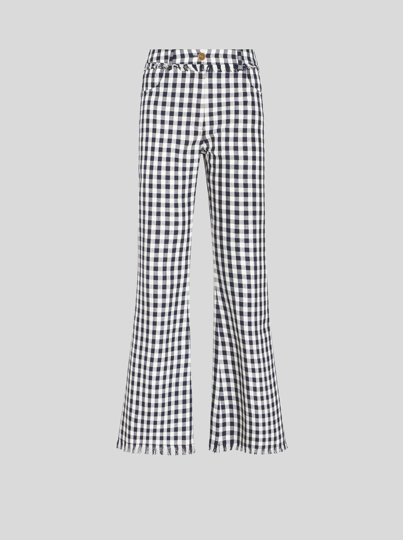 SLIM-FIT GINGHAM TROUSERS 1