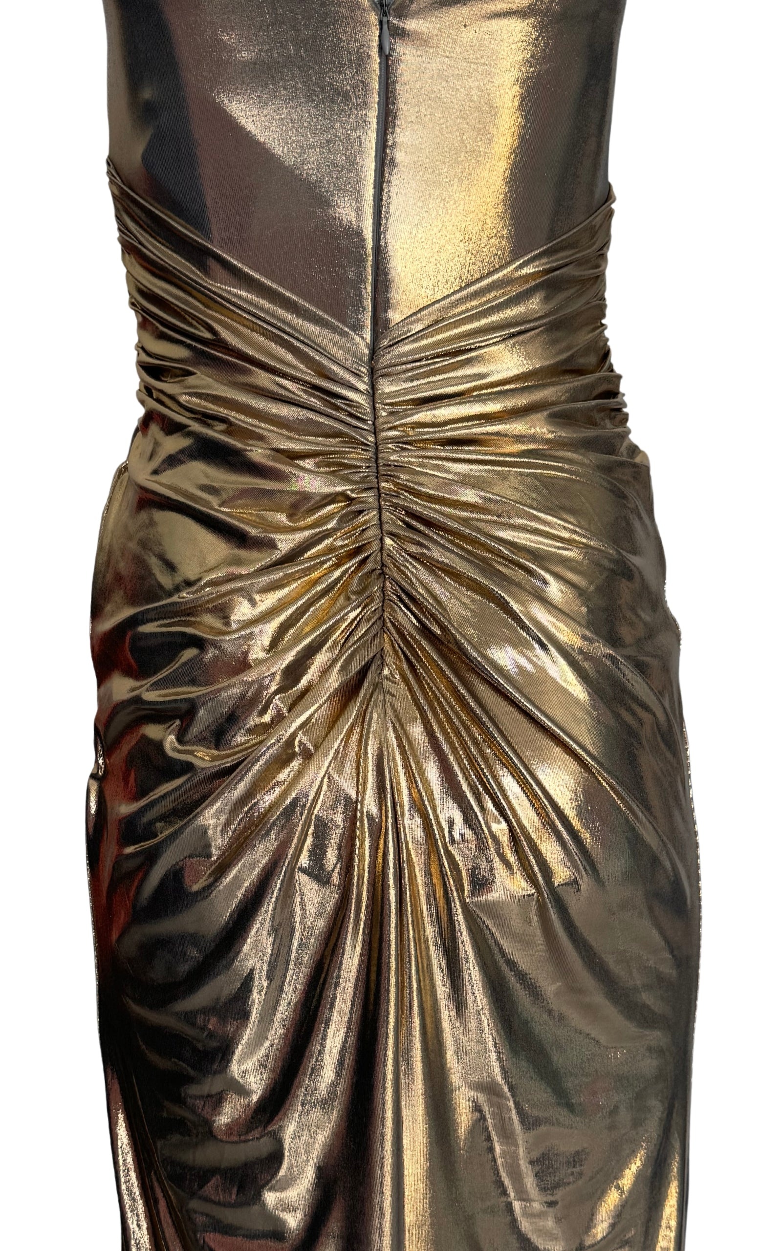 Cult Moda - Gold Metallic Cocktail Prom Dress - 9