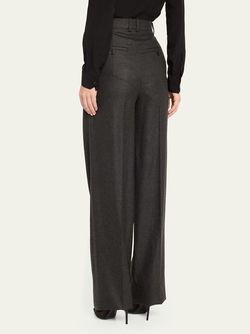 SAINT LAURENT Wide-Leg Tailored Pants with Pleating outlook