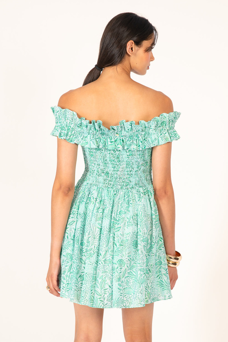 Mini Dress Amber - Green Palmarosa 6