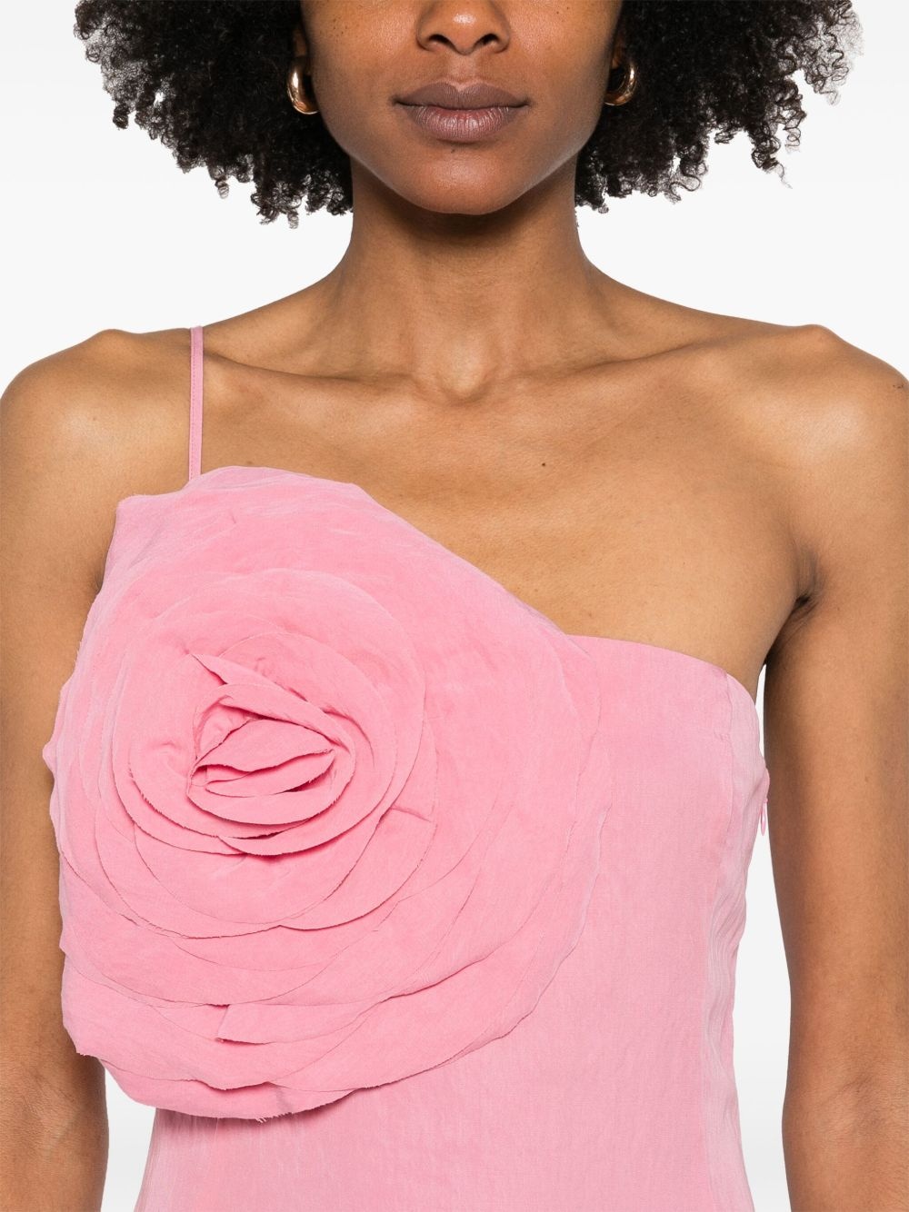 floral-appliqué midi dress - 5