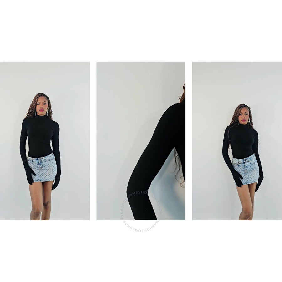 Balenciaga Ladies Black Gloves Sweater - 3