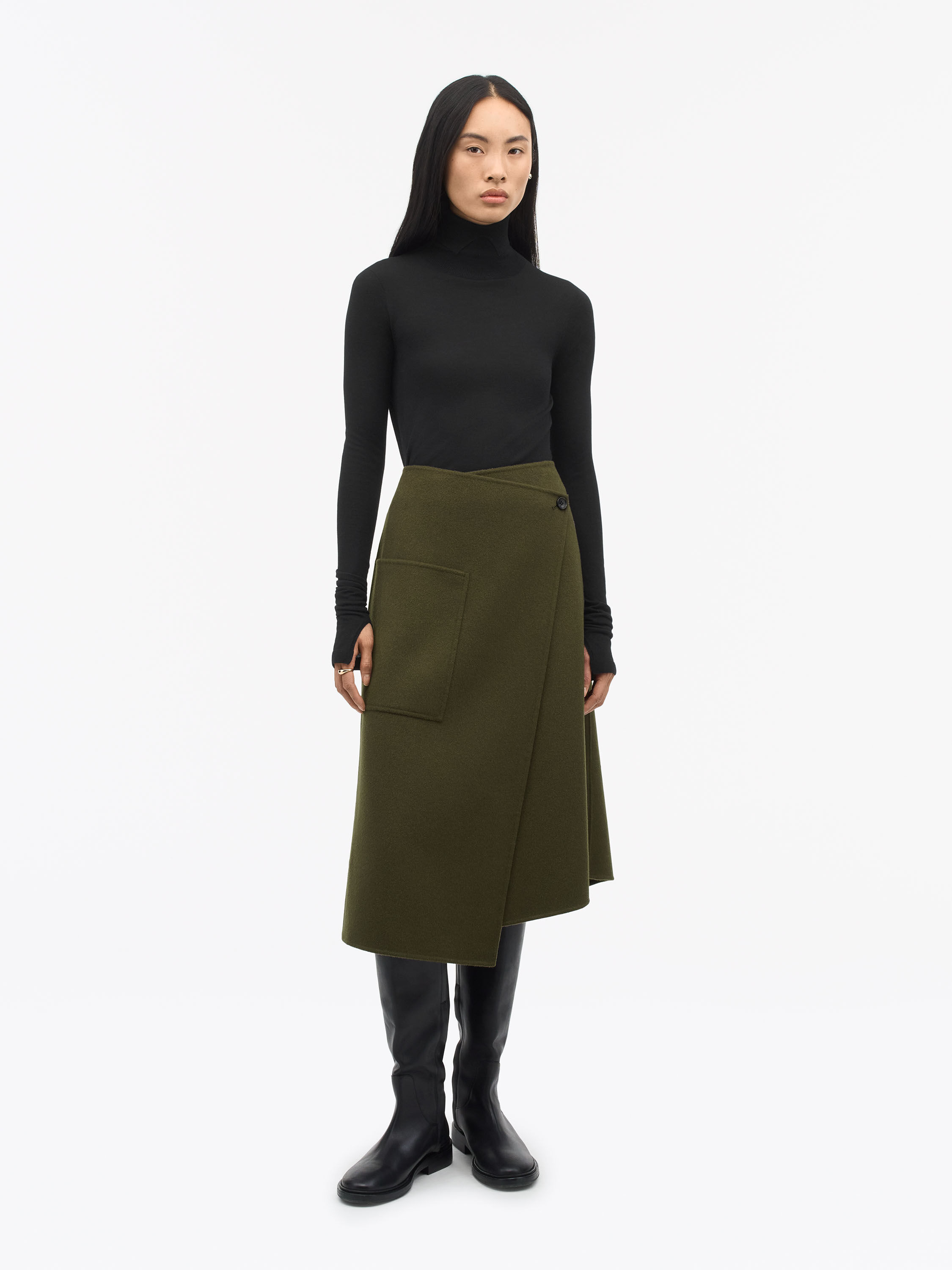 Liada Wrap Wool Skirt - 2