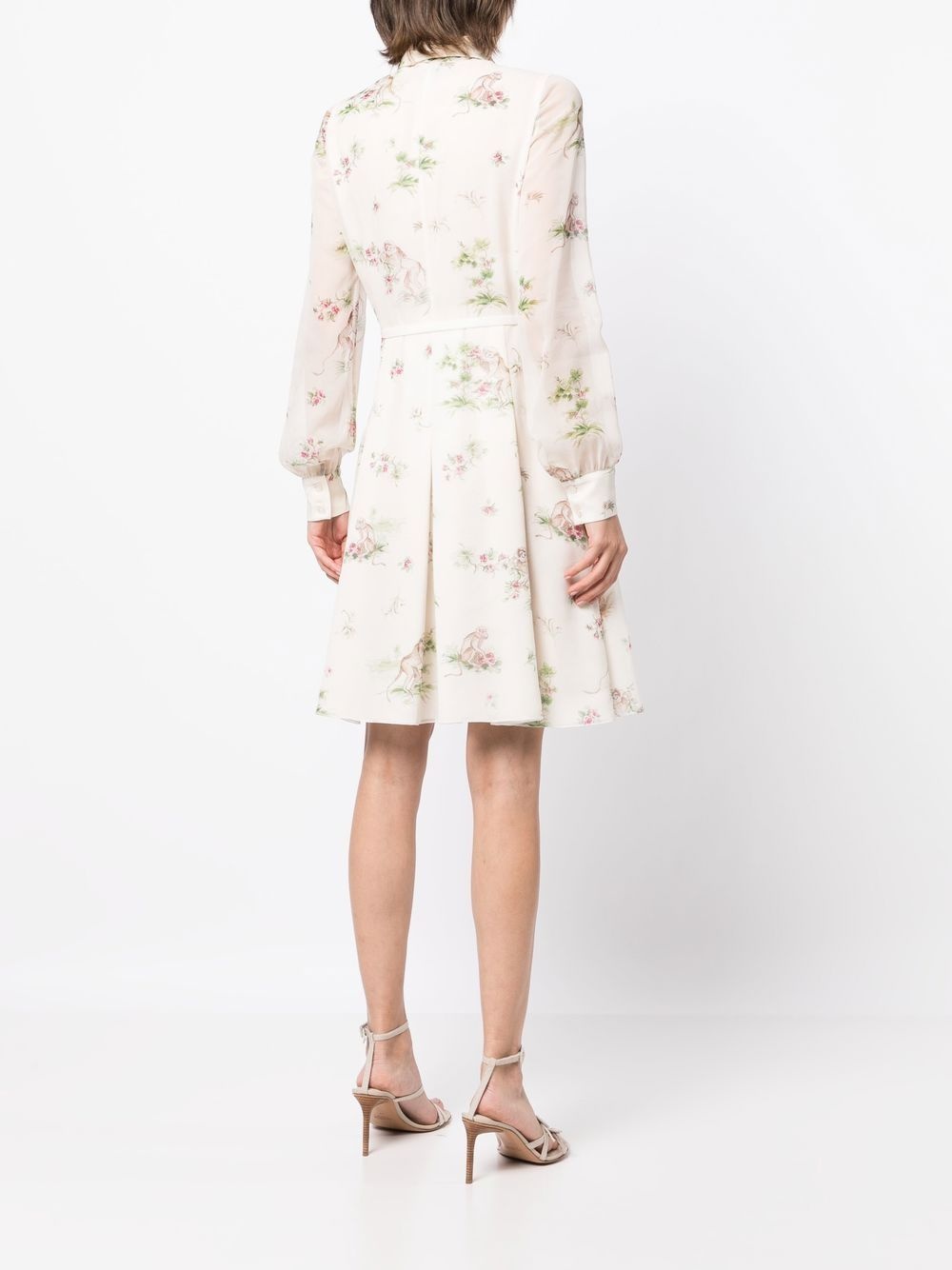 floral-print silk dress - 4