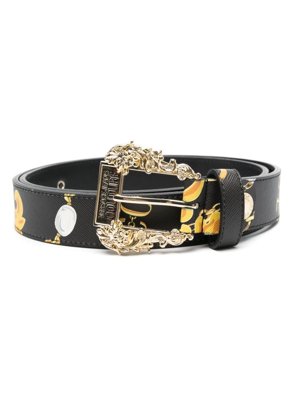 logo-buckle leather belt - 1