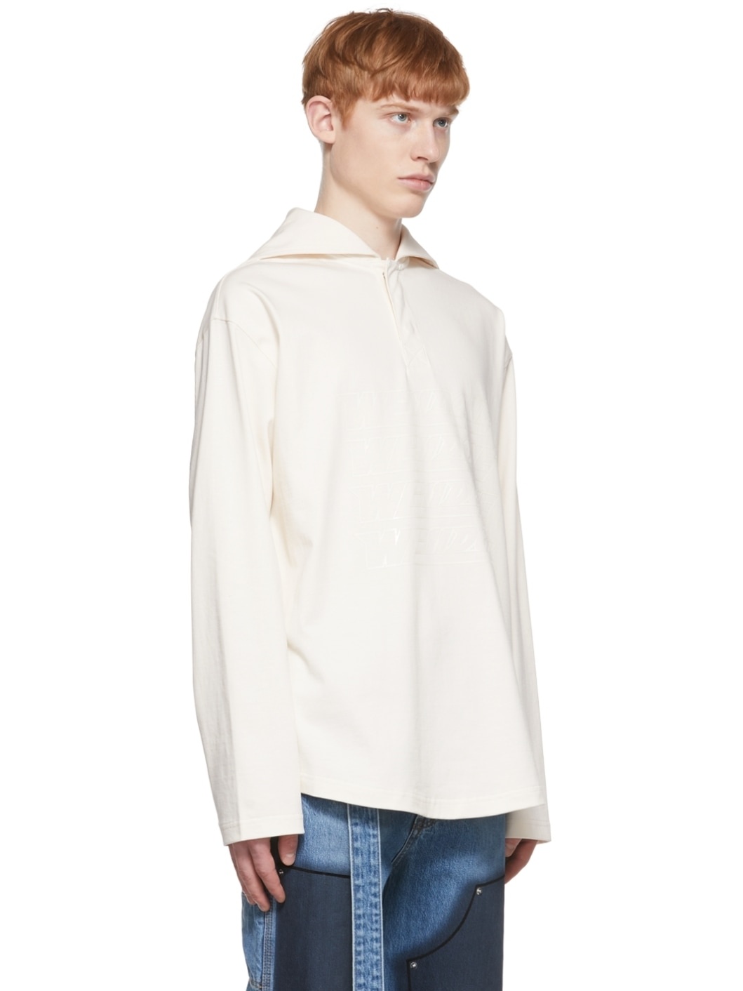 Off-White Cotton Henley - 2