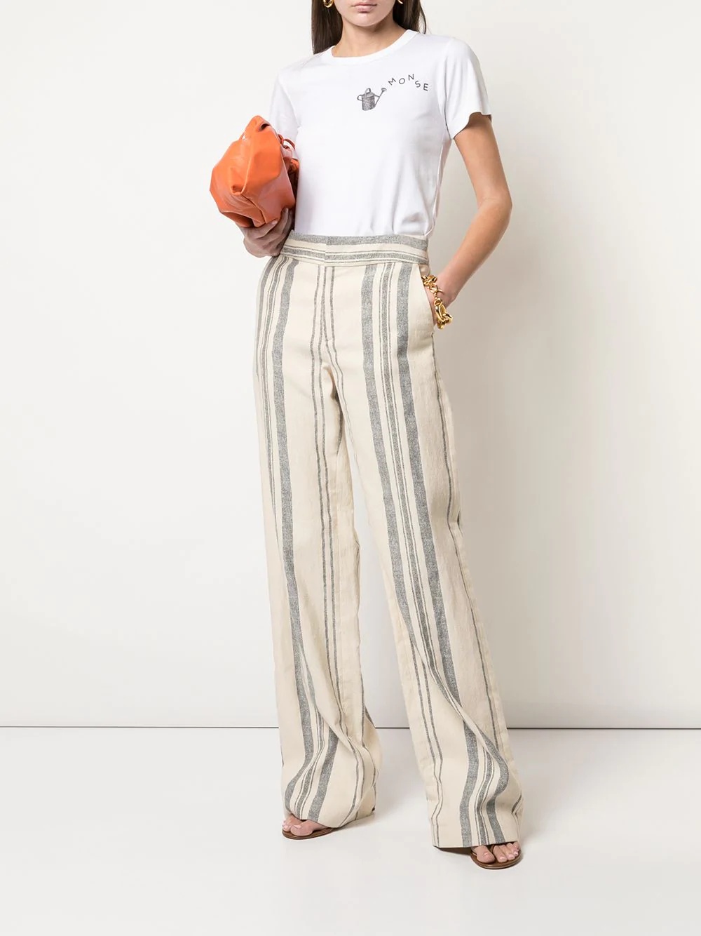 striped print trousers - 2