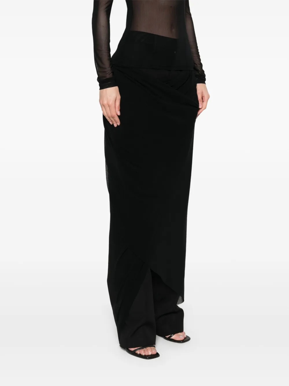 JEAN PAUL GAULTIER - Women Flock "Tattoo Ruban" Mesh Long Sleeved Top - 2