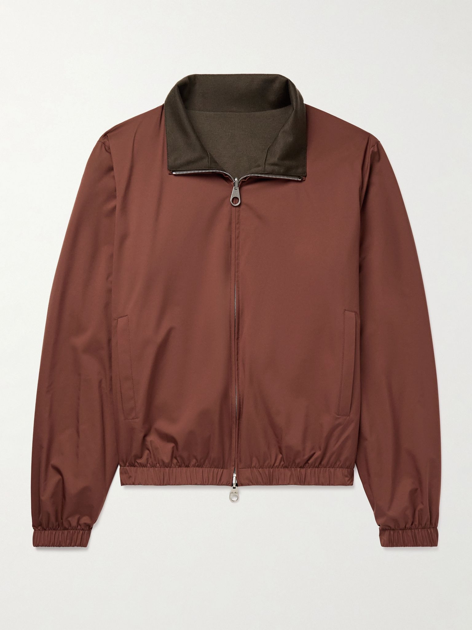 Reversible Windmate® Storm System® Nylon and Cashmere Blouson Jacket Chocolate - 1