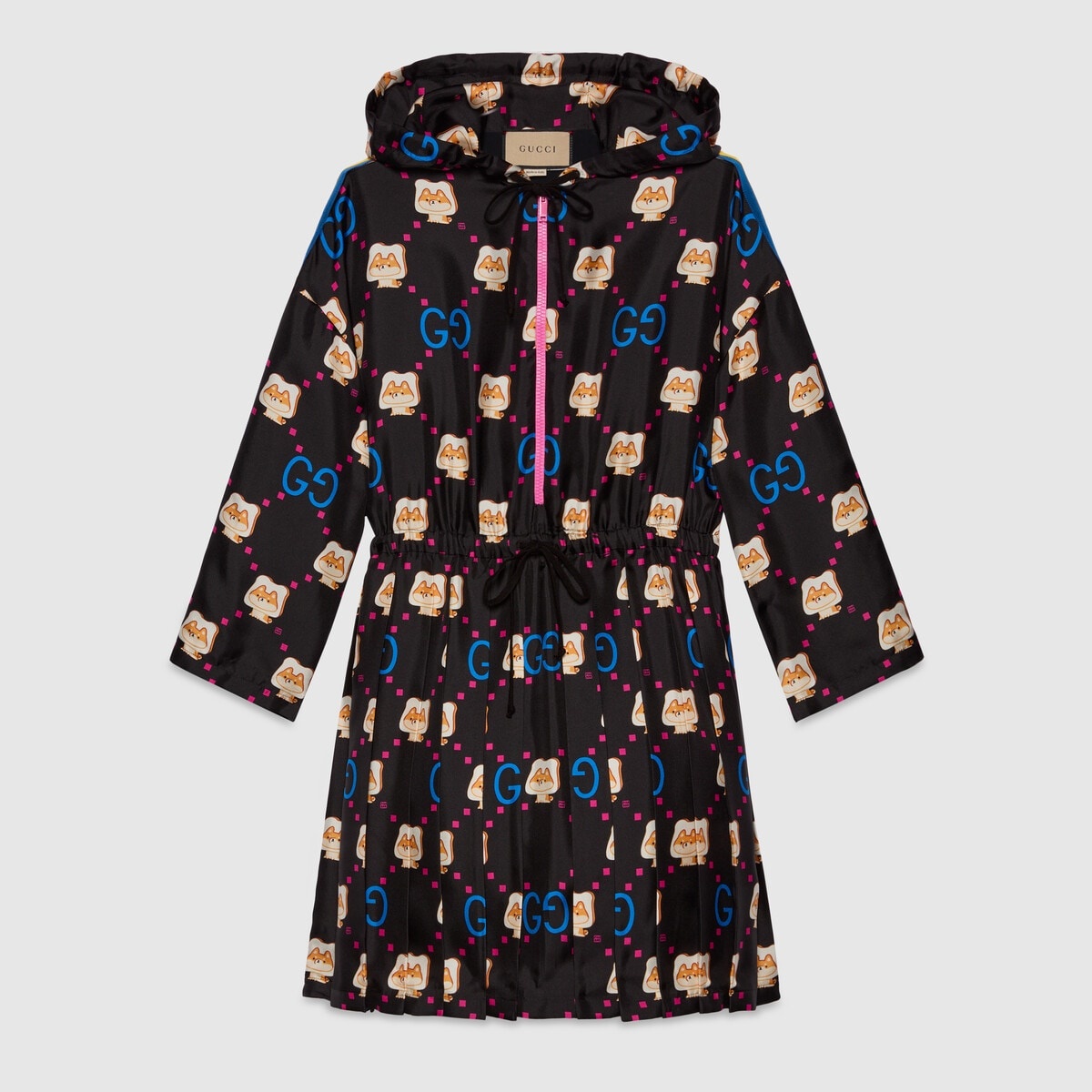 GG animal print silk dress - 1