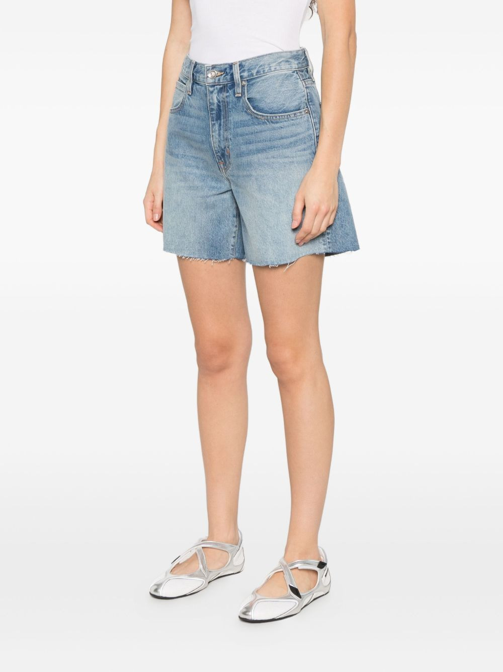 Sienna frayed-hem denim shorts - 3