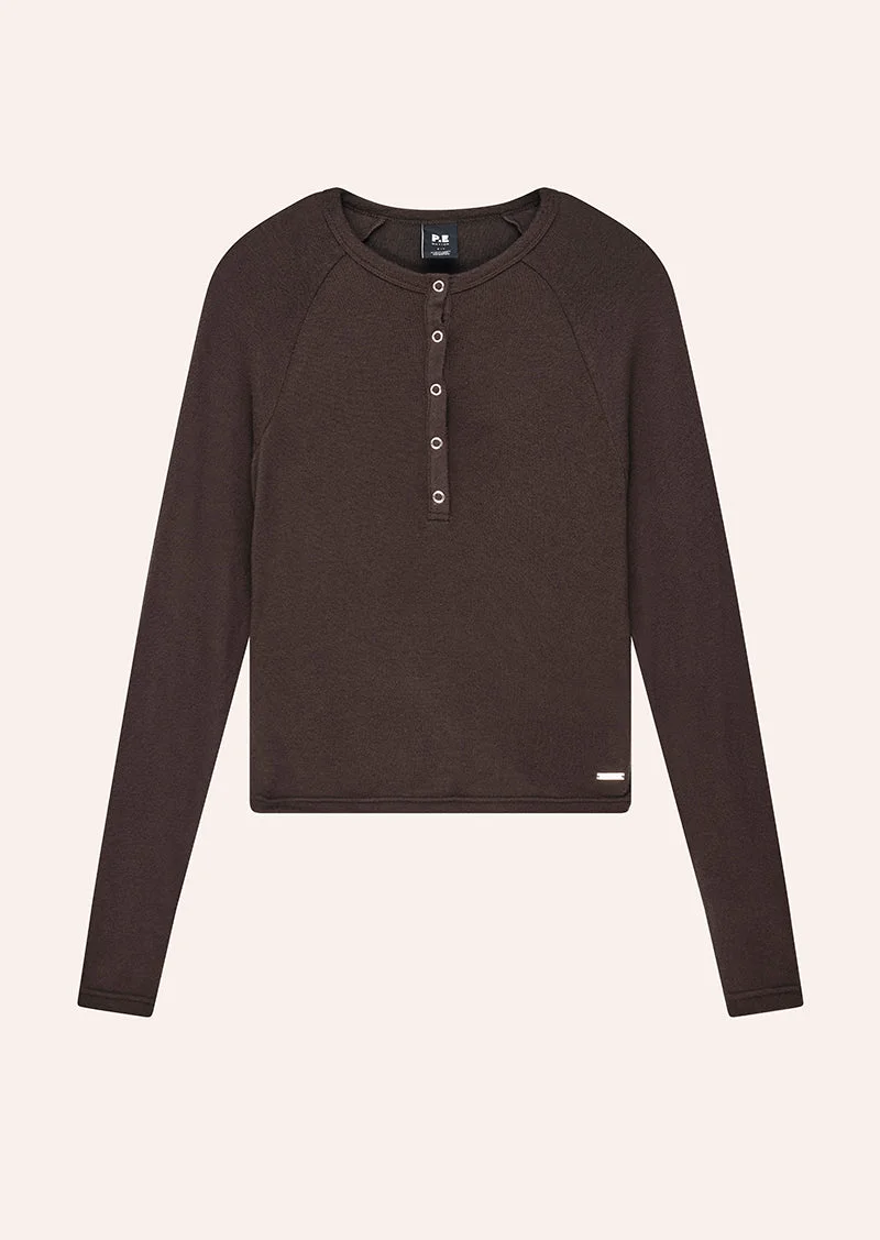 HAVEN LONG SLEEVE TOP IN COFFEE - 1