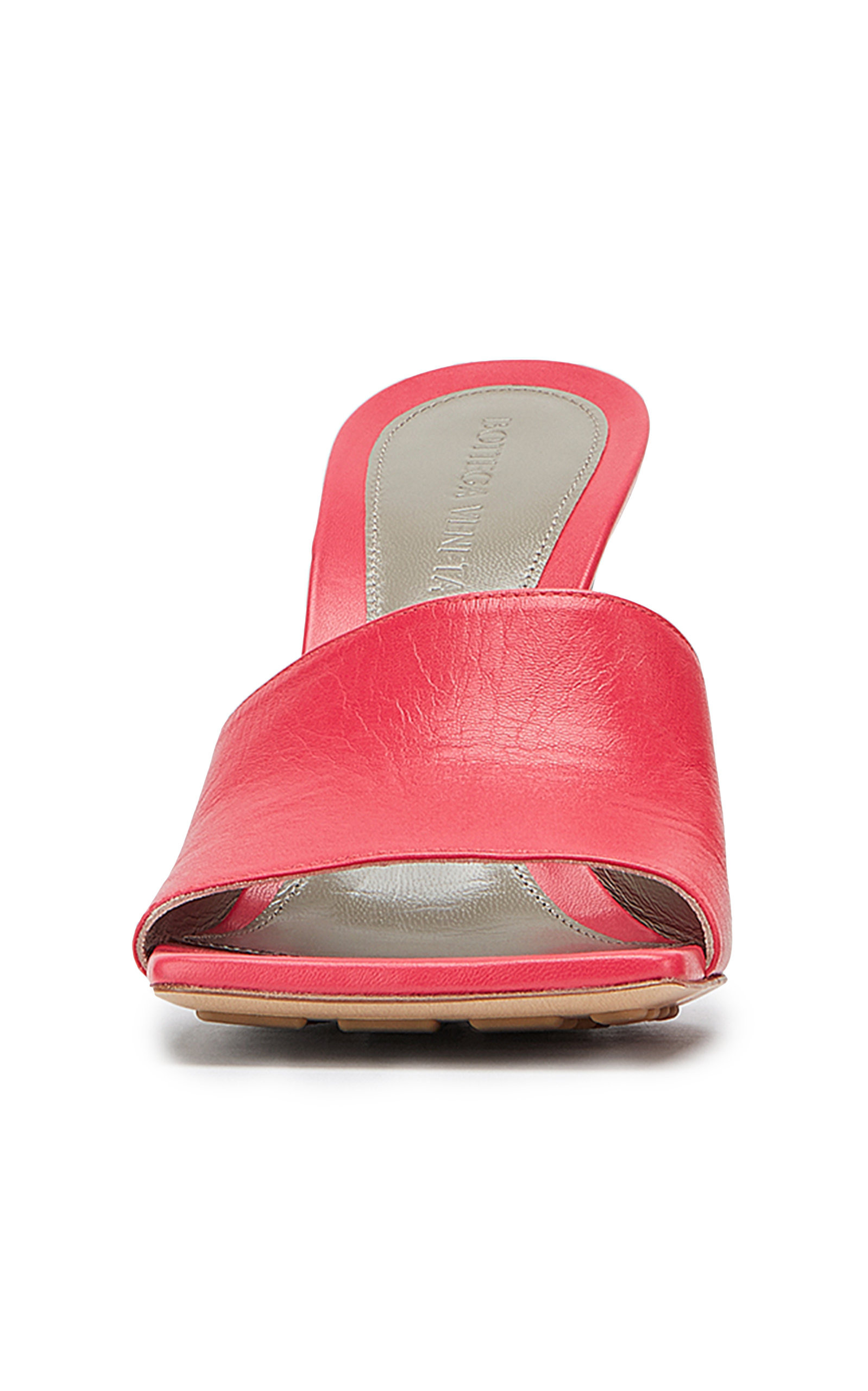 Stretch Leather Slide Sandals red - 6