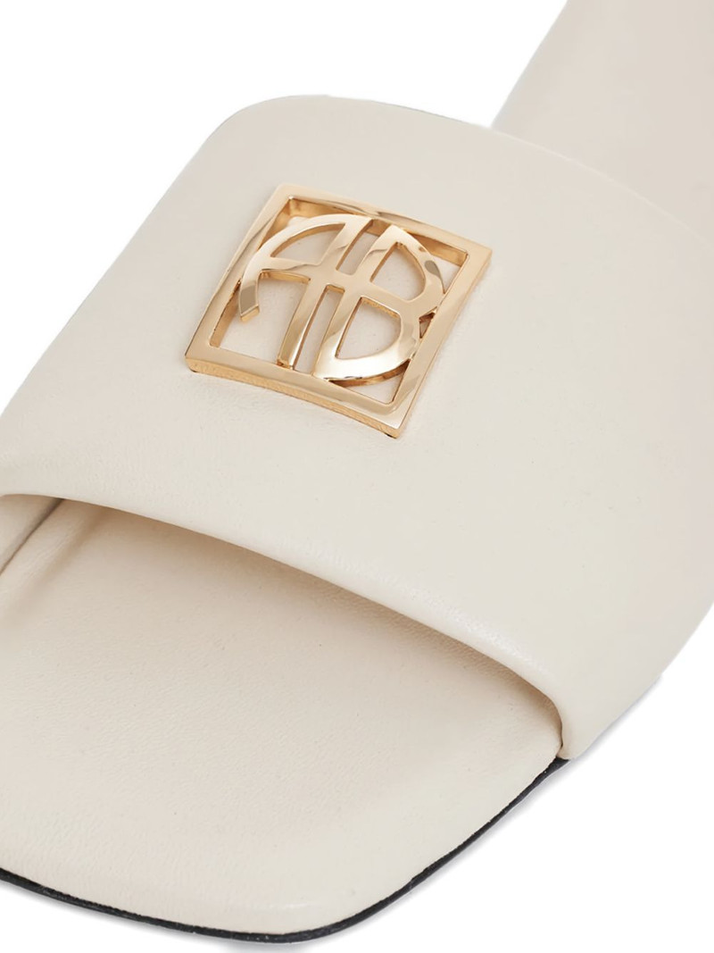 square-toe logo leather sandals 4