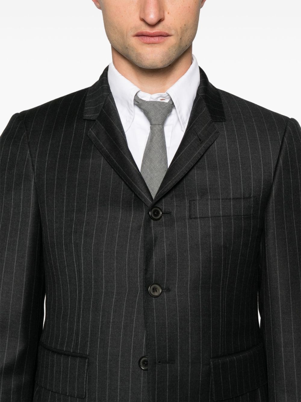 pinstripe wool blazer - 5