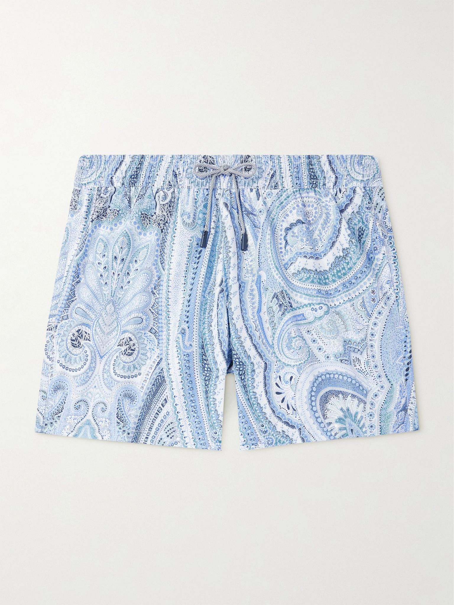 Roma Straight-Leg Mid-Length Paisley-Print Swim Shorts Blue - 1