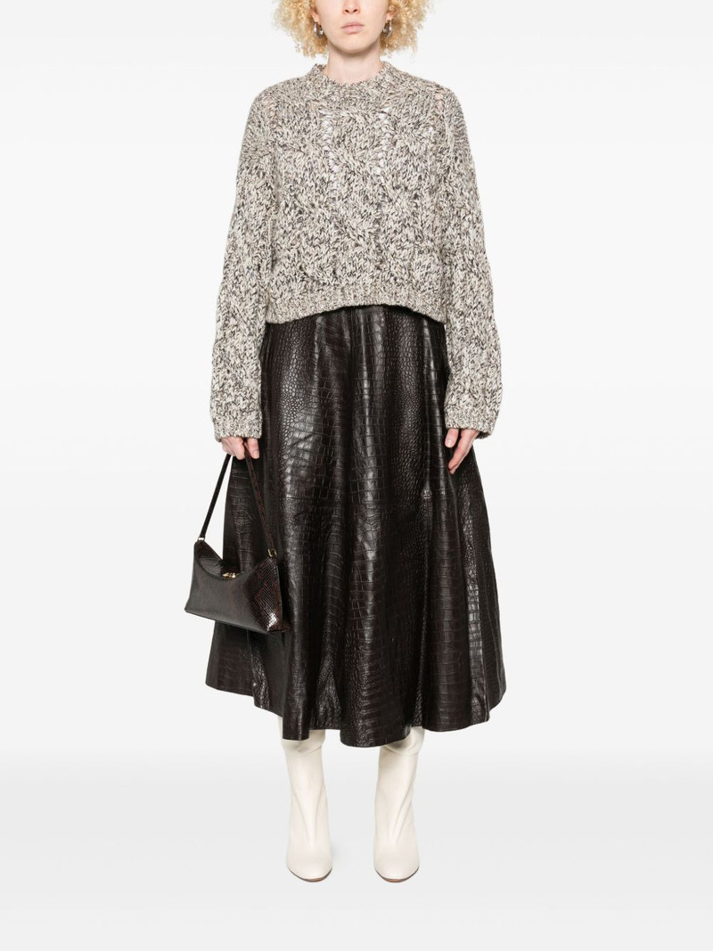 Brunello Cucinelli cable-knit balloon-sleeve sweater outlook