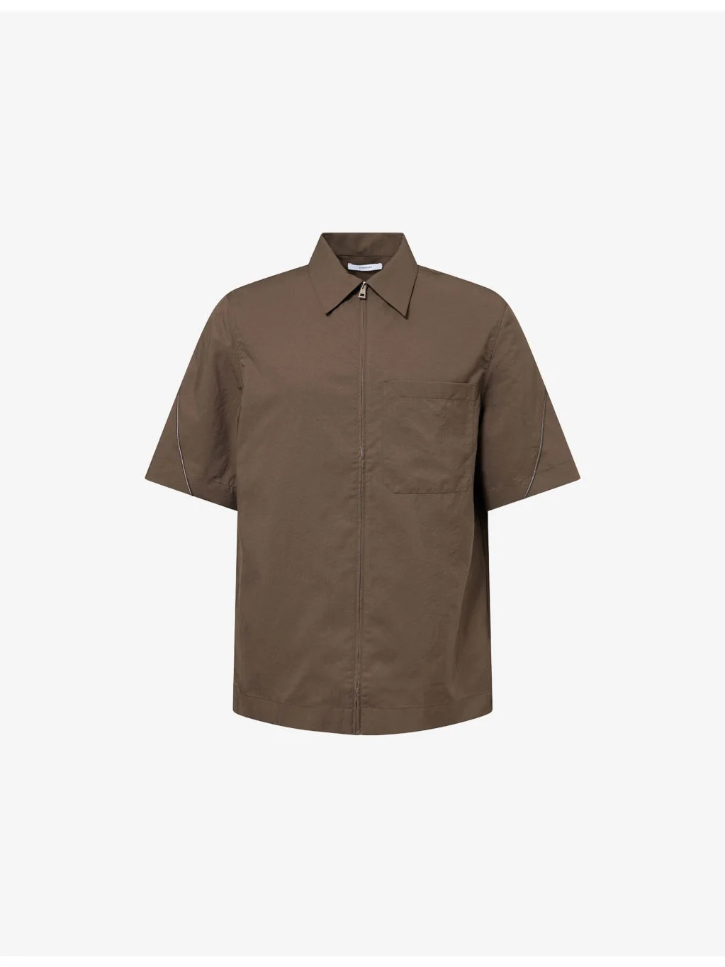 Zipped Short-Sleeve Woven Shirt - 1