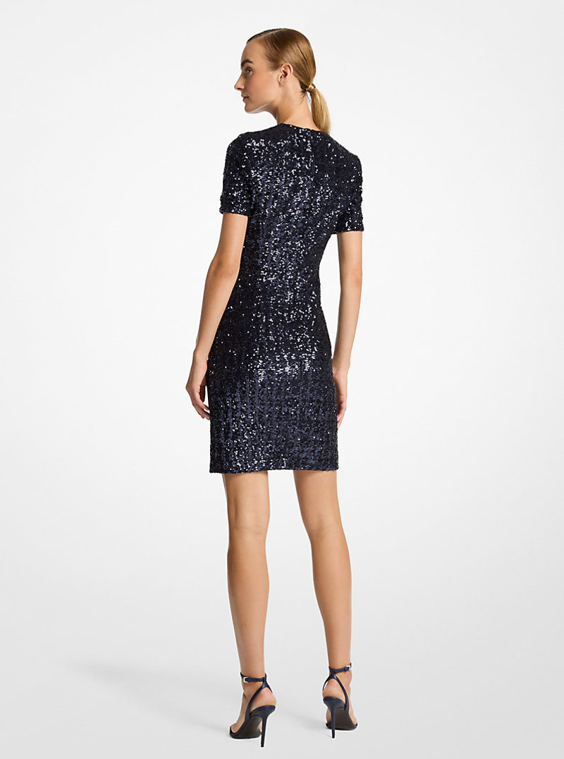 MICHAEL KORS COLLECTION Sequined Short-Sleeve Crewneck Dress outlook