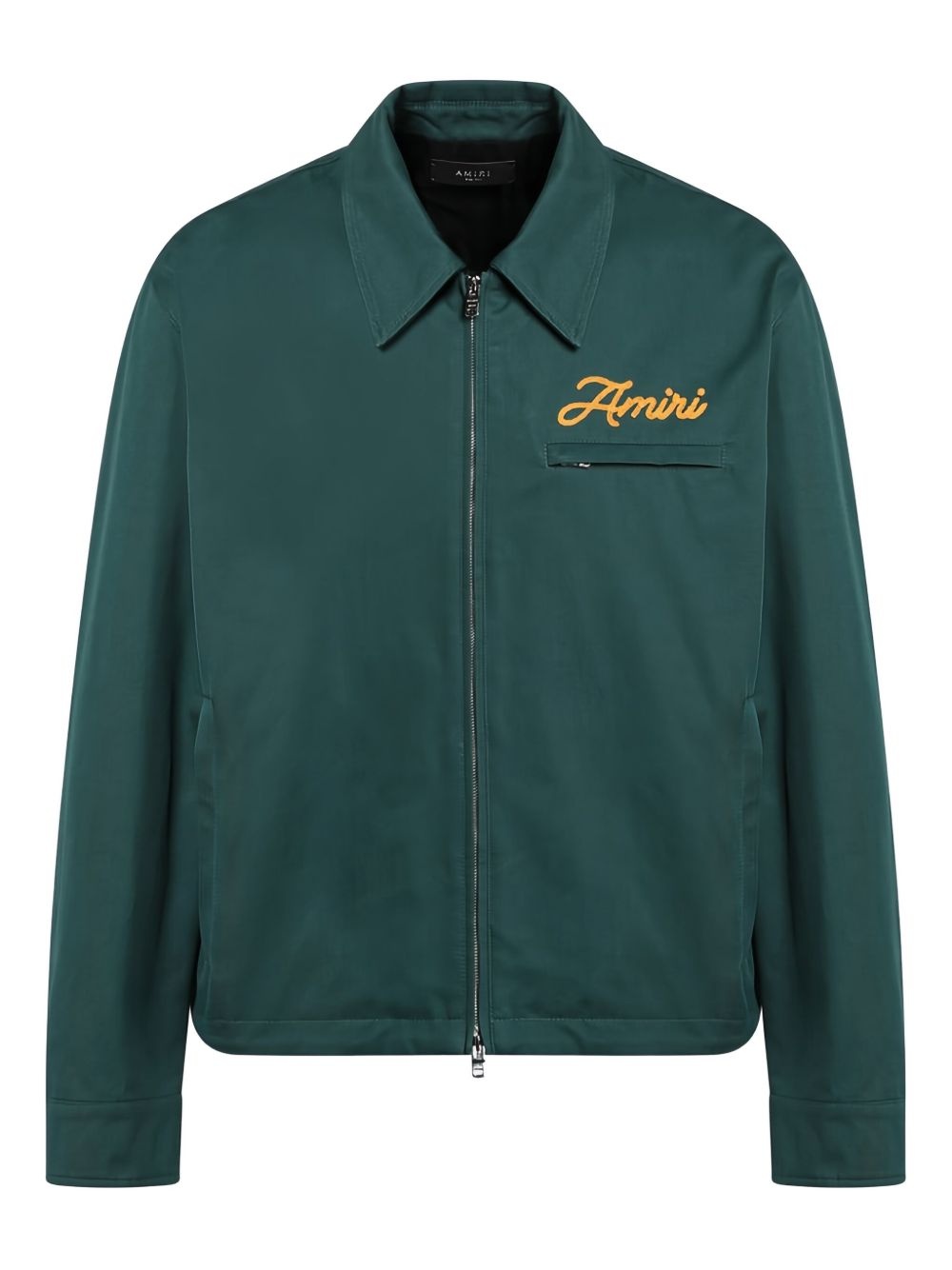 logo-embroidered cotton shirt - 1