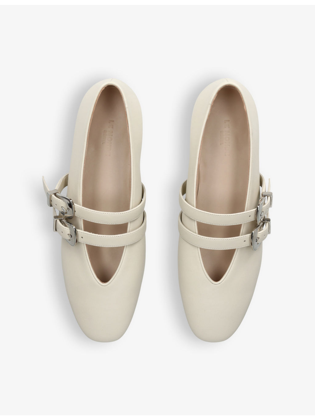 Claudia double-strap leather flats - 2