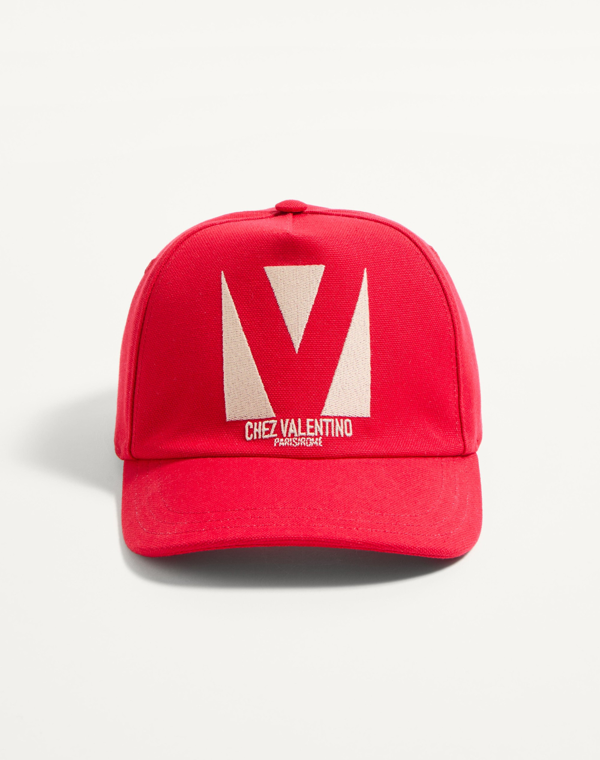 CHEZ VALENTINO COTTON BASEBALL CAP WITH EMBROIDERY - 1