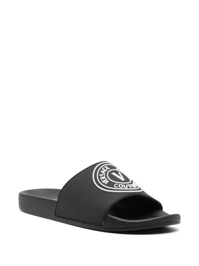 VERSACE JEANS COUTURE logo-embossed slip-on slides outlook