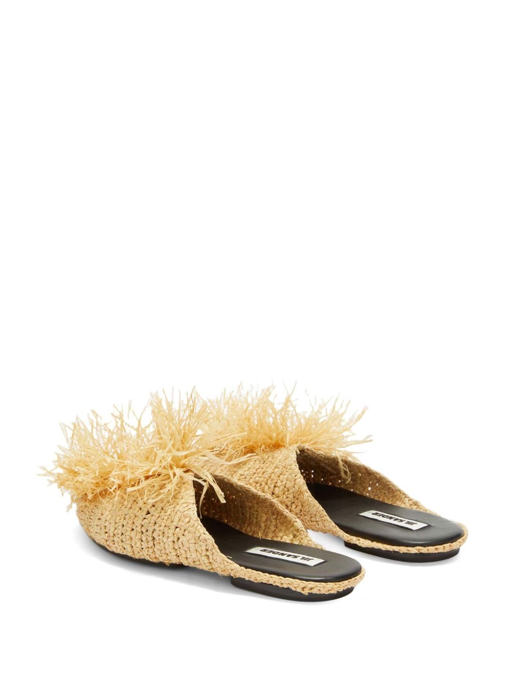 straw-embellished slippers - 3