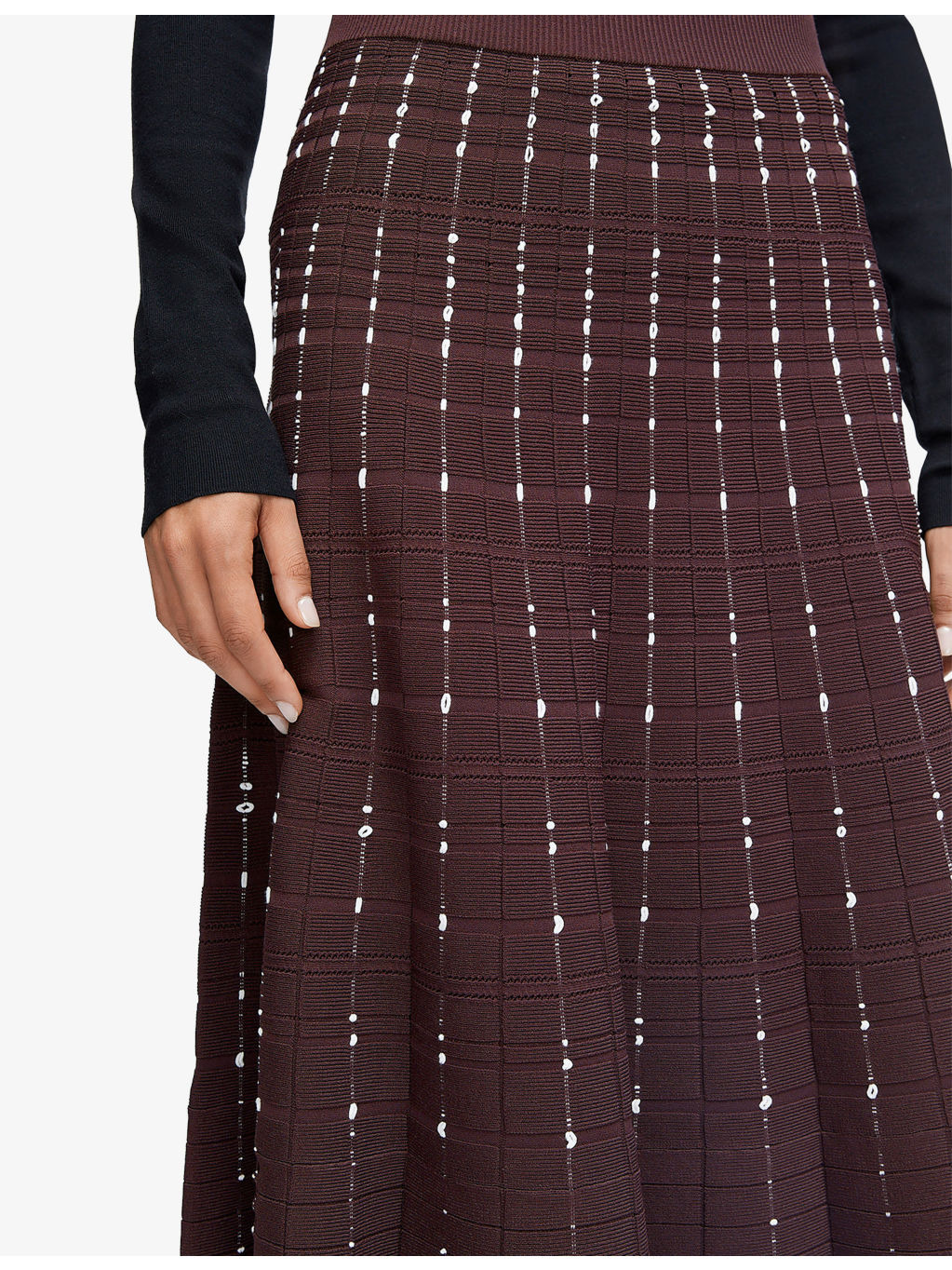 Fragmented Stripes Knitted Maxi Skirt - 4