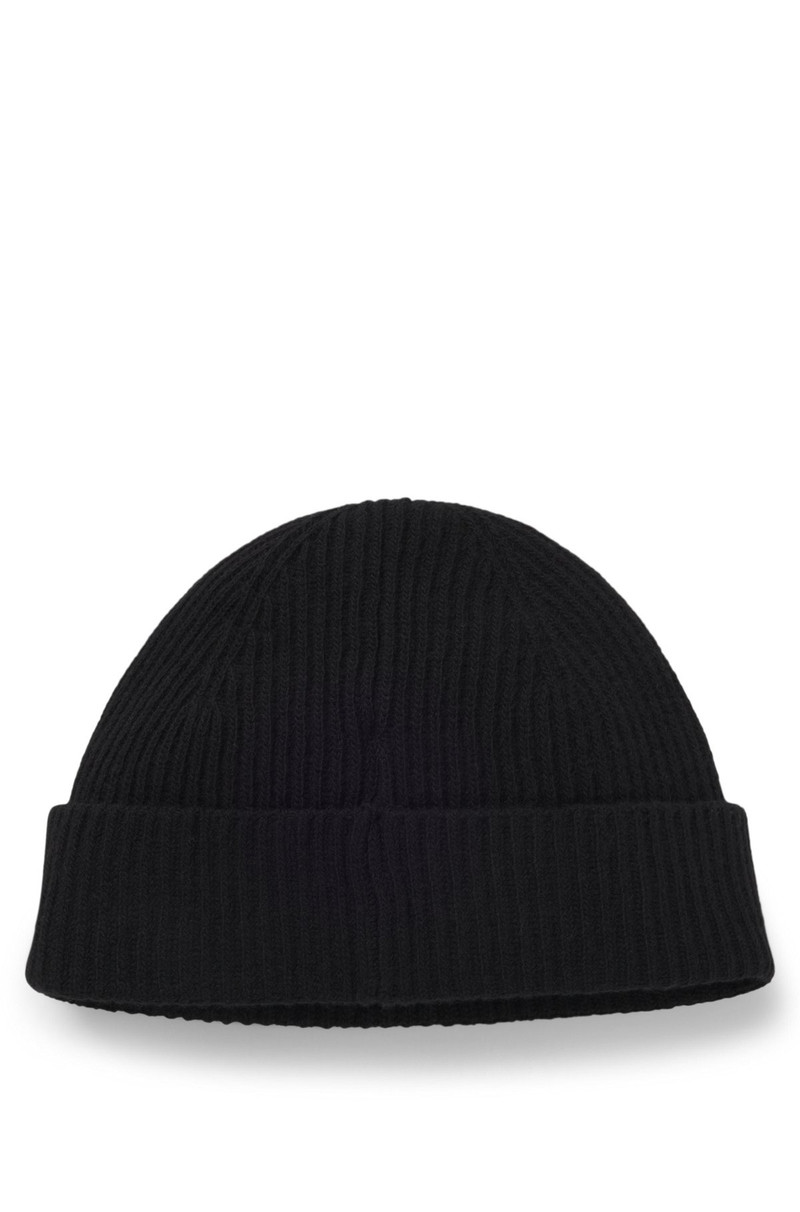 BOSS WOOL-CASHMERE BEANIE HAT WITH DOUBLE B MONOGRAM outlook