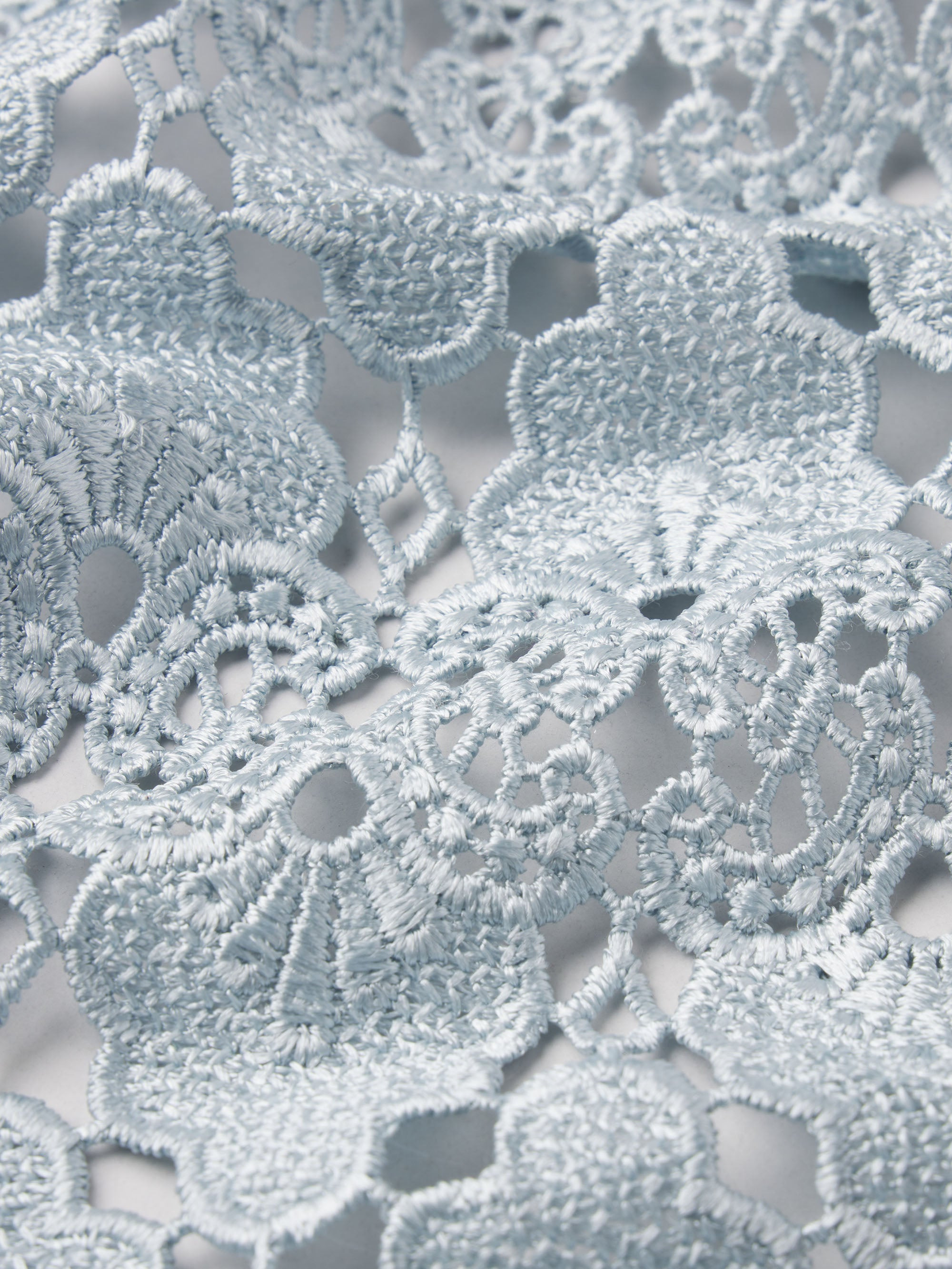 The Lace Button Up Shirt in Sky Blue - 4