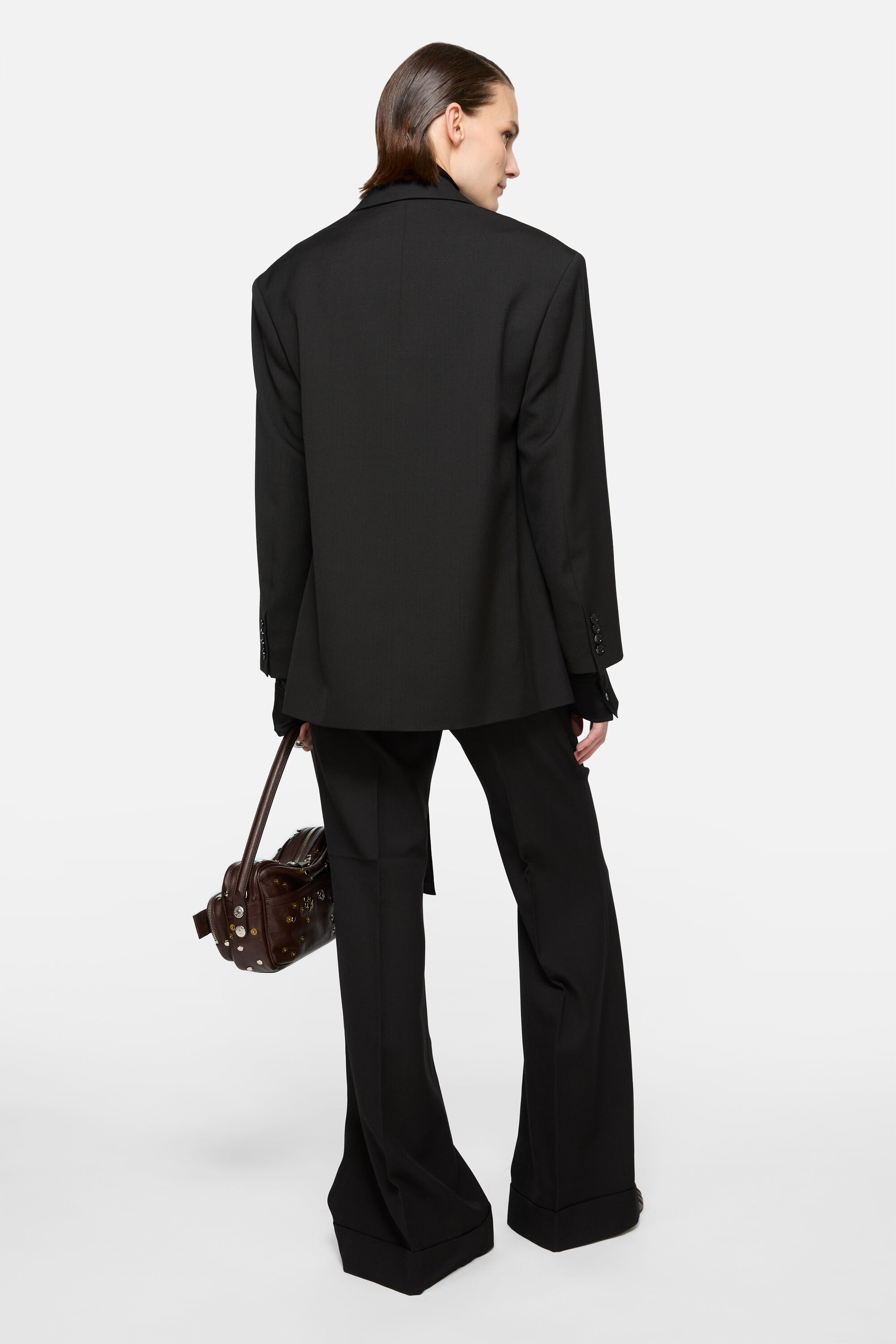 Tailored flared trousers - Black - 3