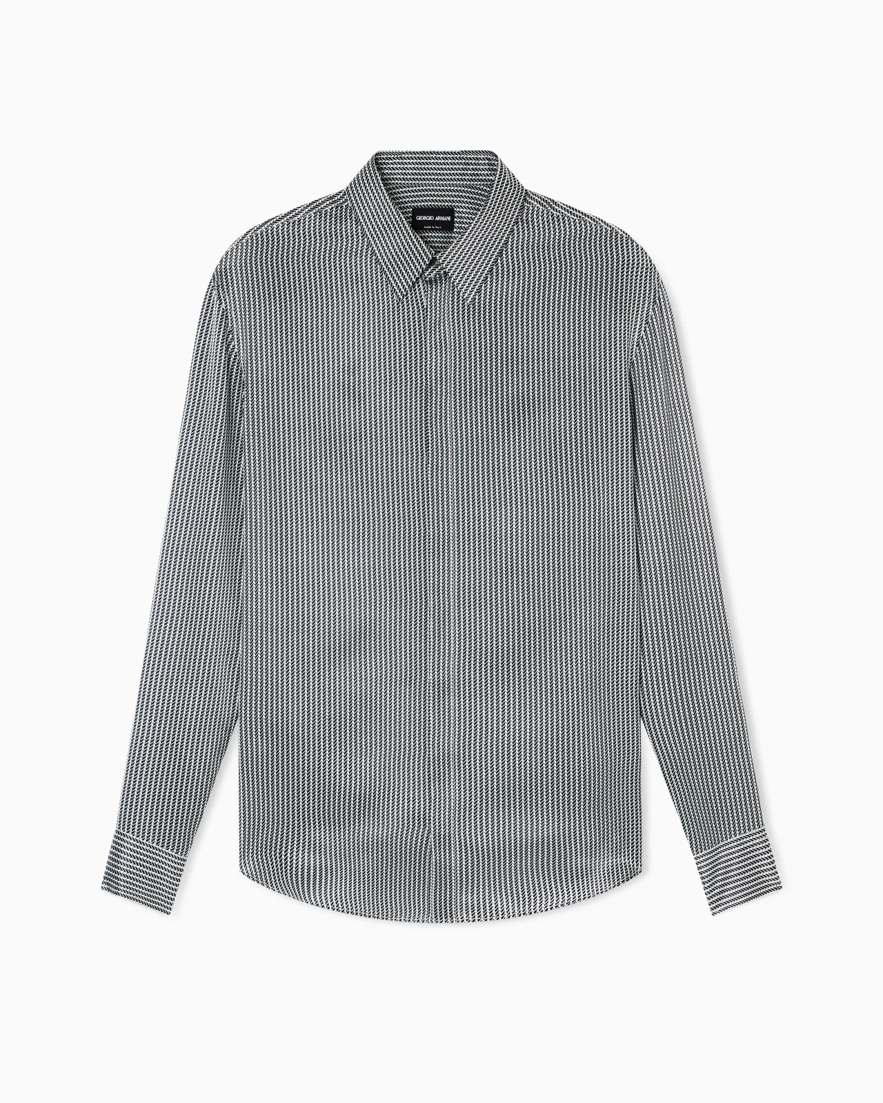 SHIRT IN PRINTED SILK SATIN - 1