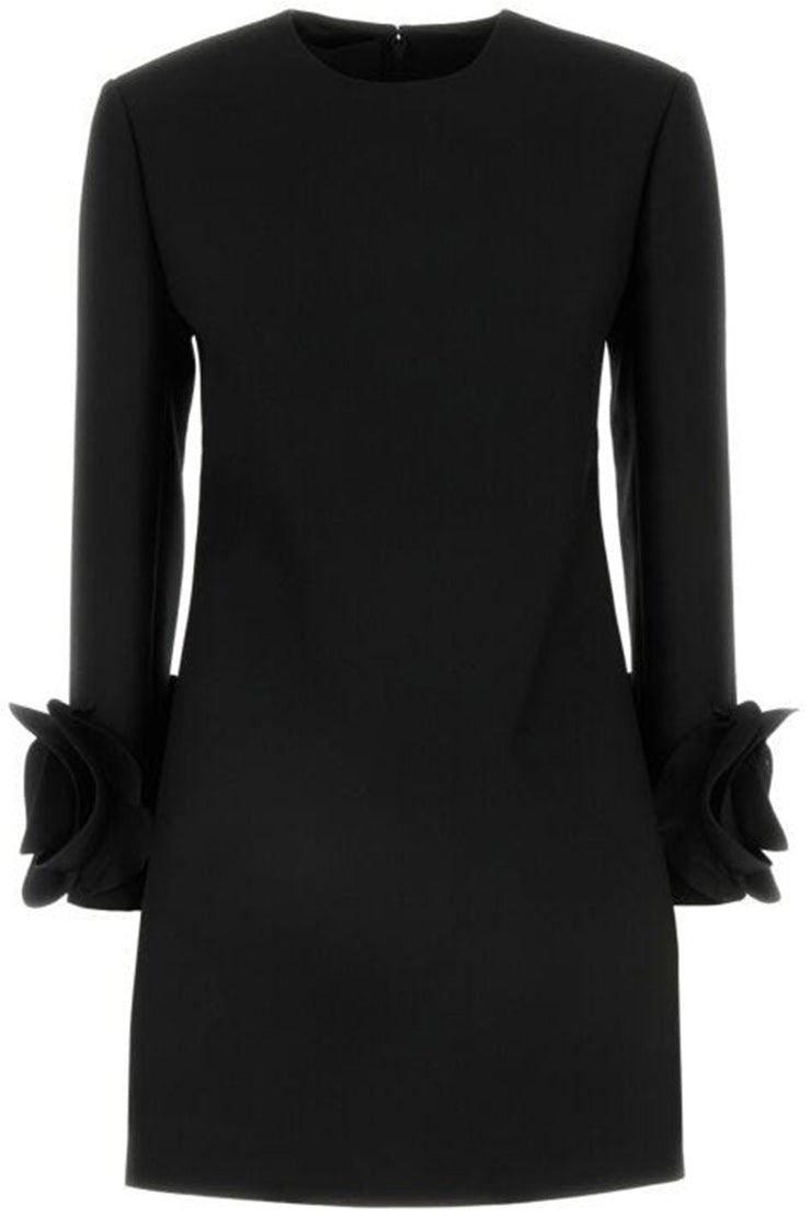 ワンピース Valentino Garavani Double Compact Drill Minidress With Rose Valentino DOUBLE COMPACT DRILL MINIDRESS WITH ROSE DETAIL