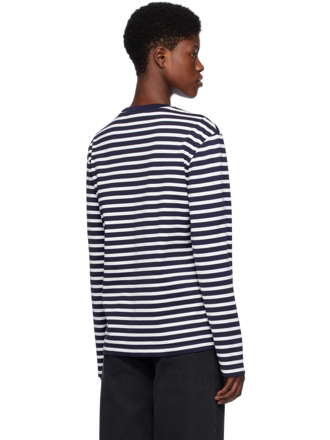 Navy & White Fox Head Marin Long Sleeve T-Shirt - 3