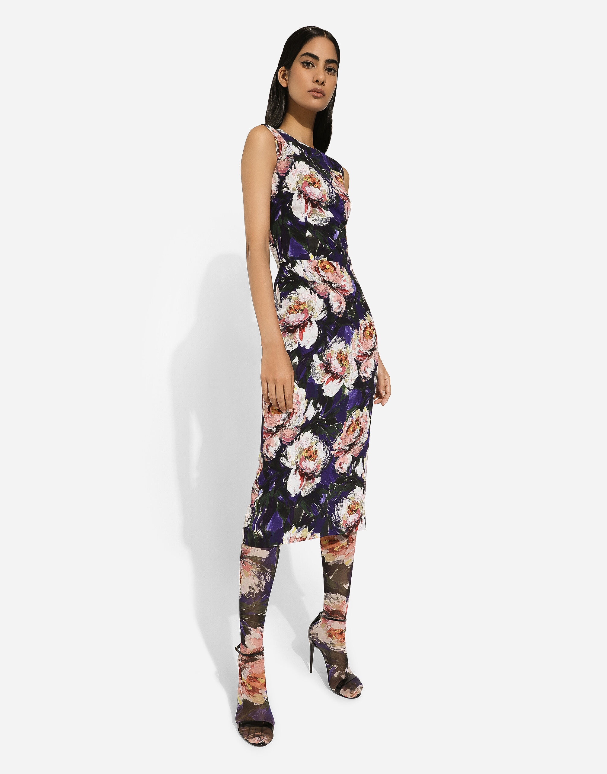 Cady sheath dress with peony print - 5