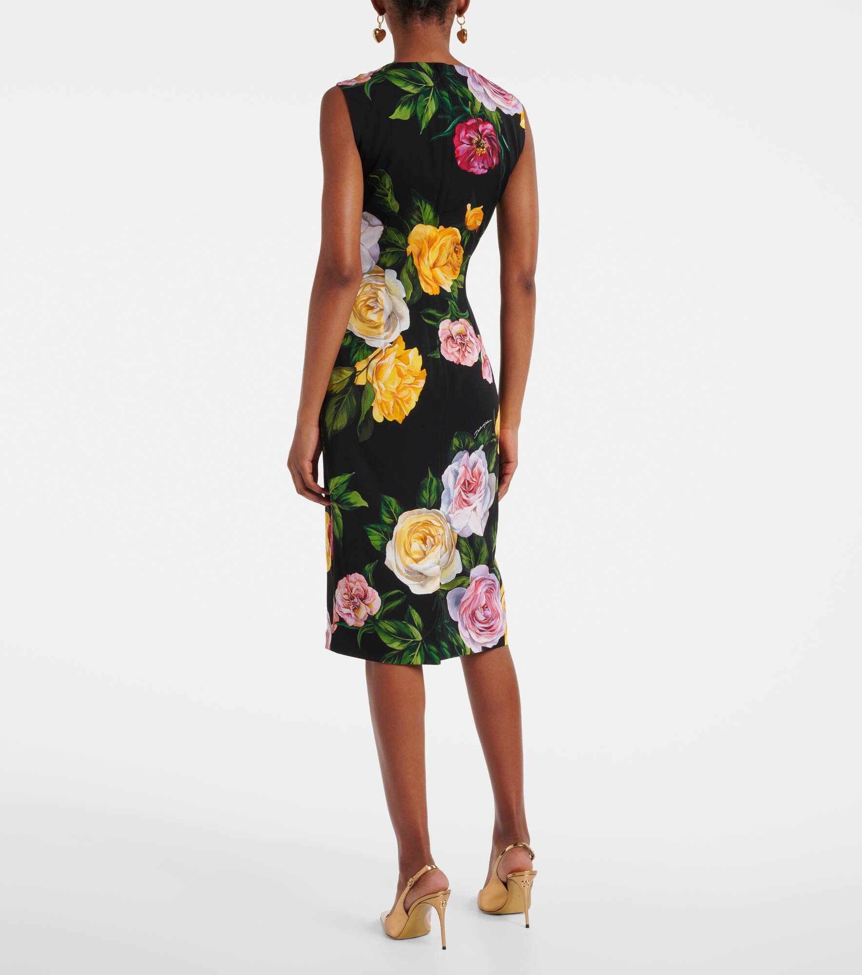 Floral silk-blend midi dress - 3