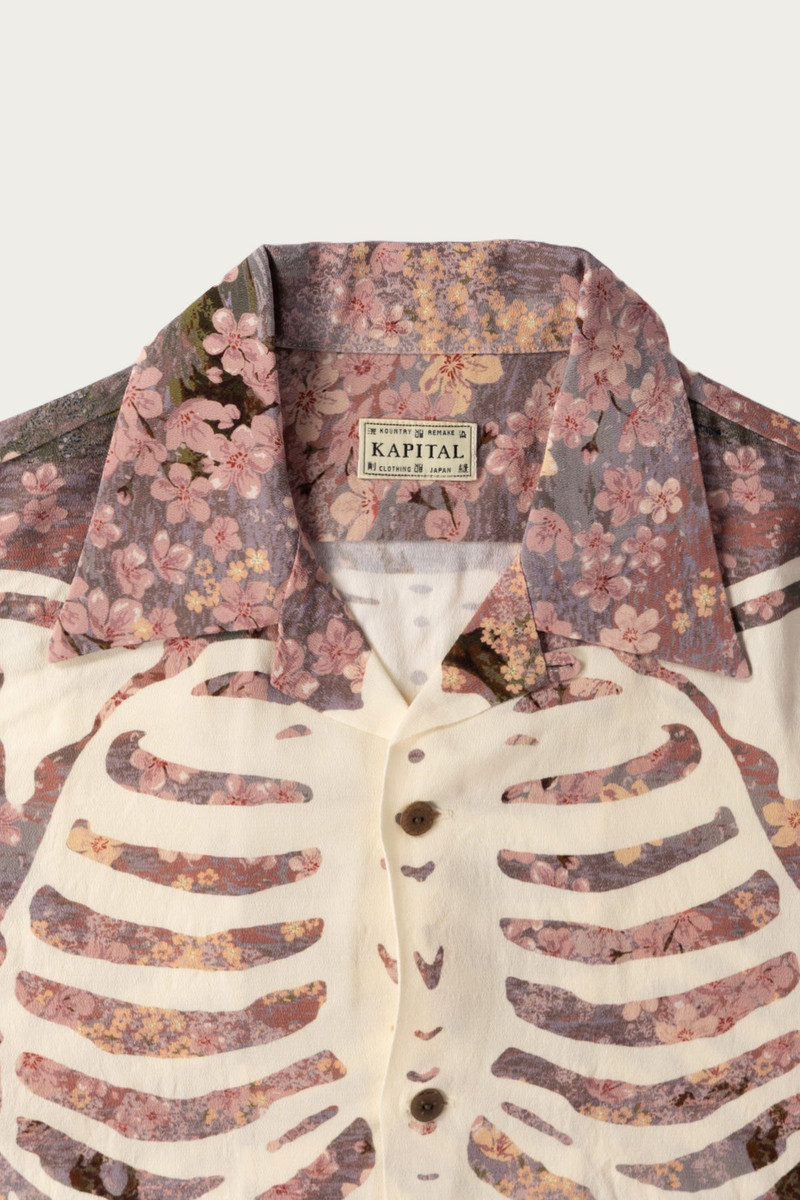 Kapital Rayon SAKURA-BONE Aloha Shirt - Grey outlook