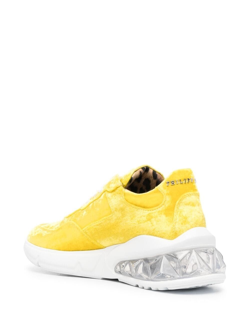 velvet low-top sneakers - 3