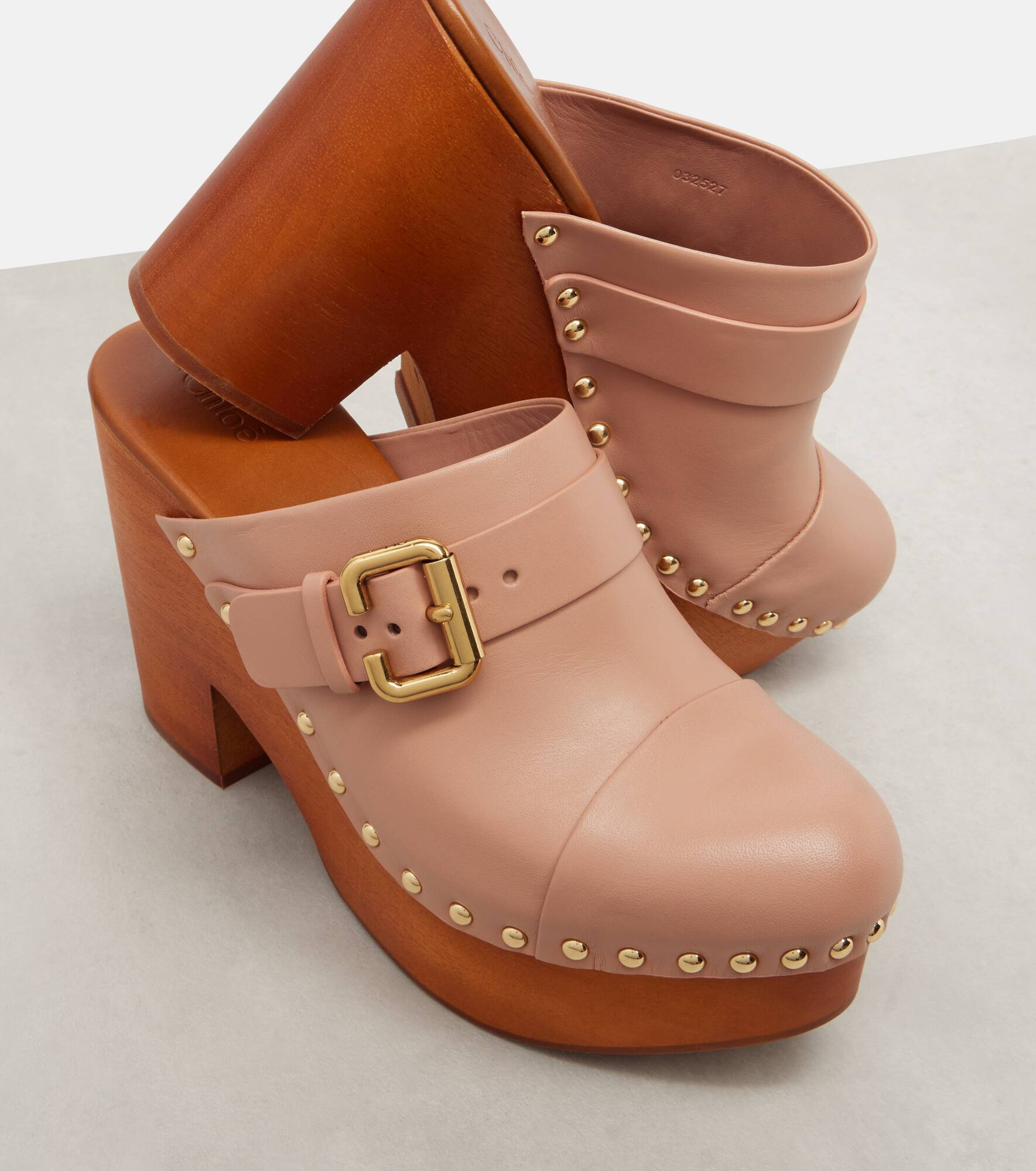 Jeannette 80 studded leather clogs - 5