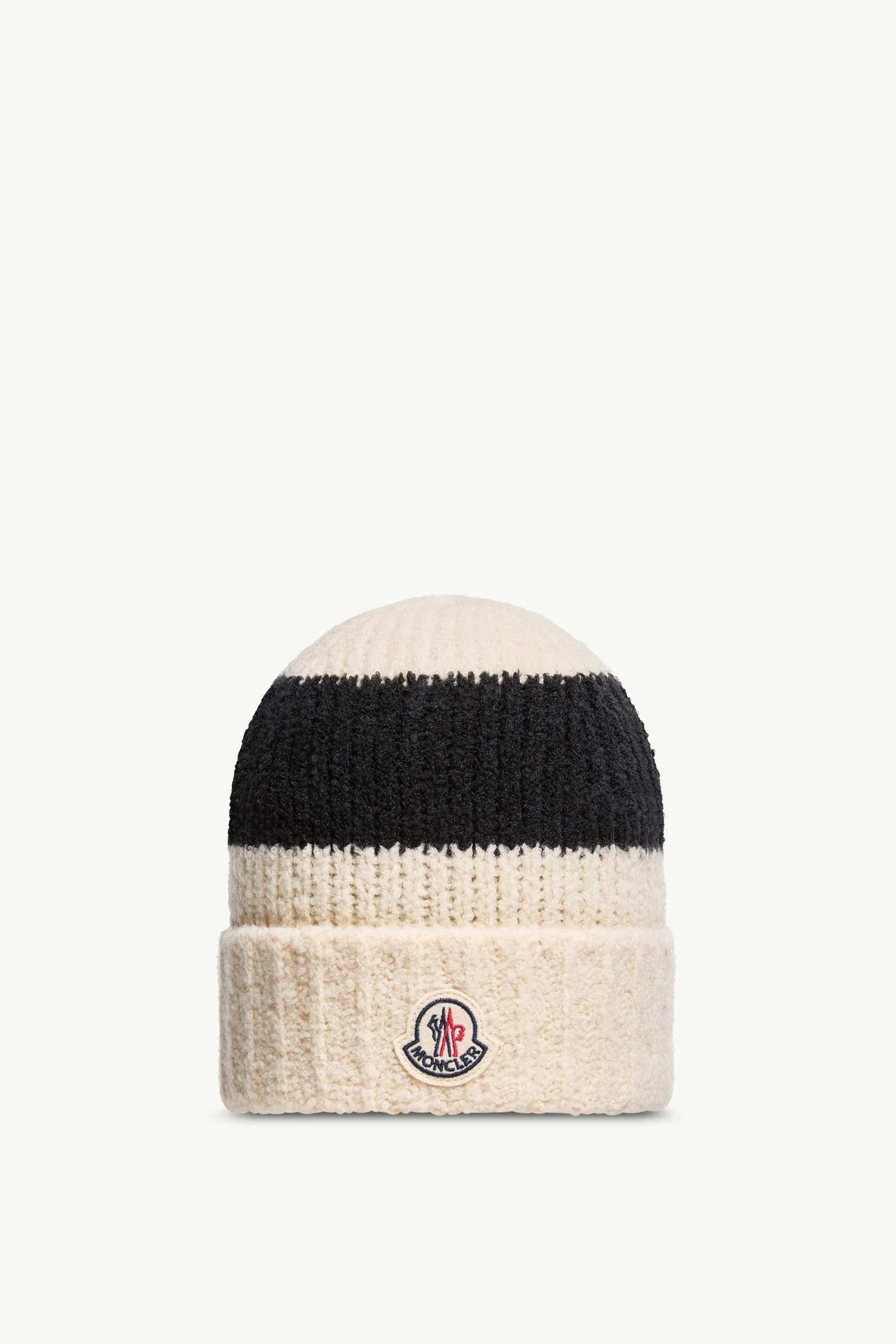 Striped Wool Blend Bouclé Knit Beanie - 1