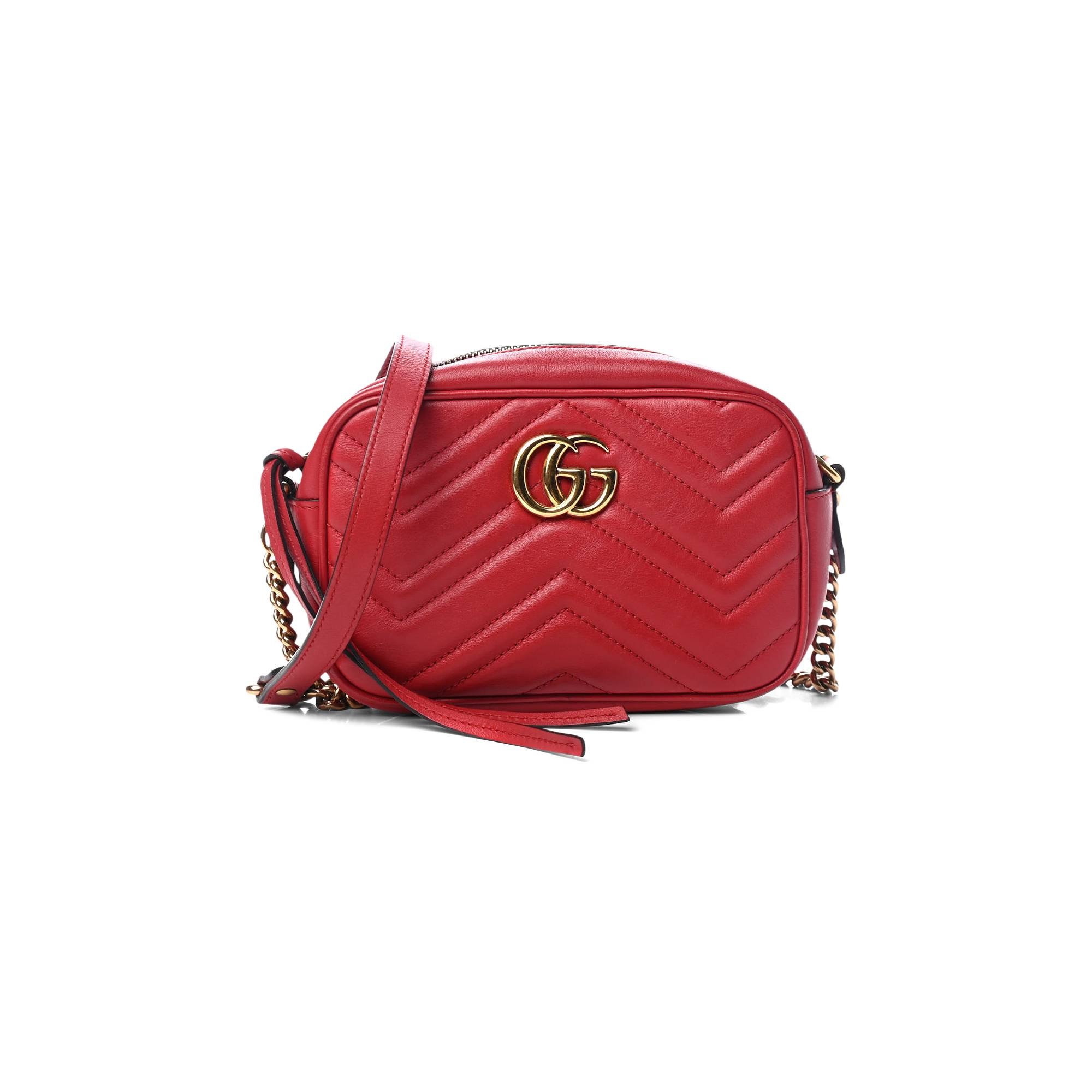 Gucci GG Marmont Matelassé Mini Bag 'Hibiscus Red' - 1