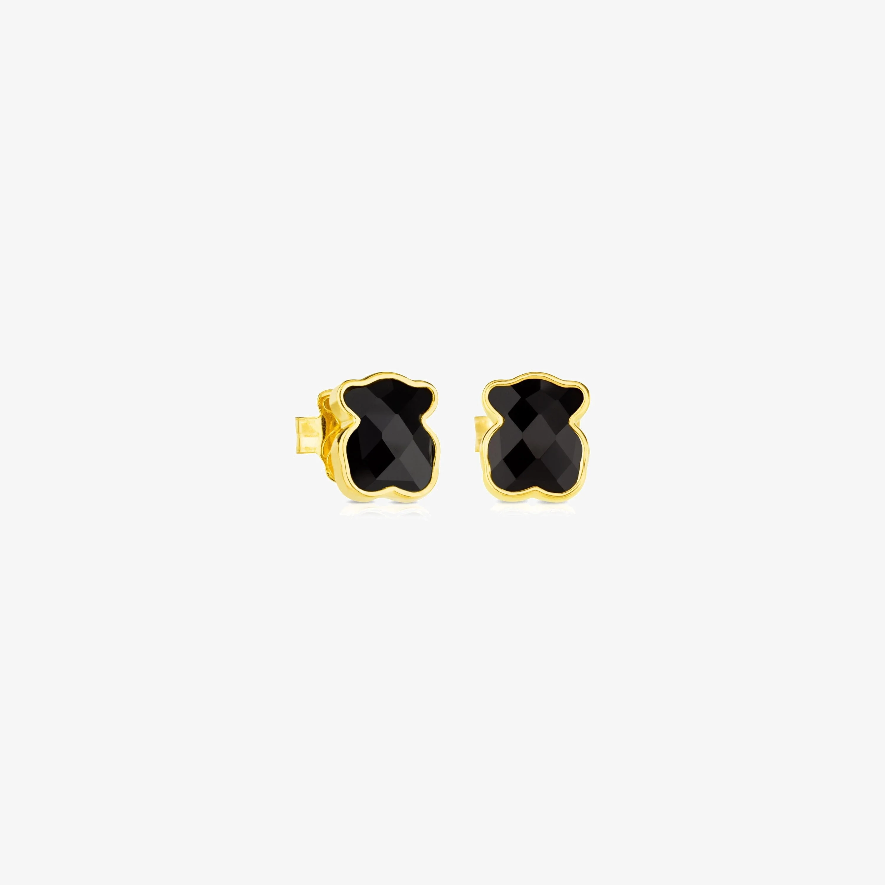 18K gold vermeil TOUS Color Earrings with faceted onyx - 1