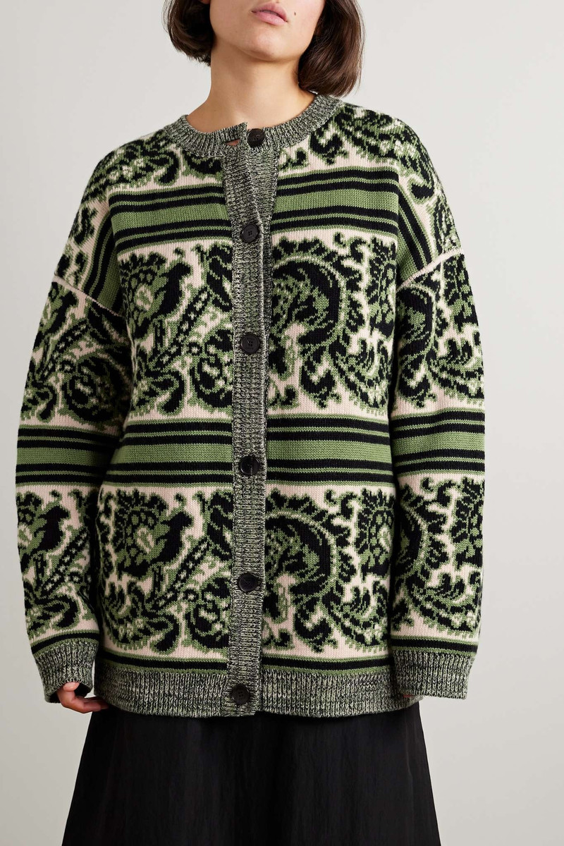 Oversized wool-blend jacquard cardigan 3
