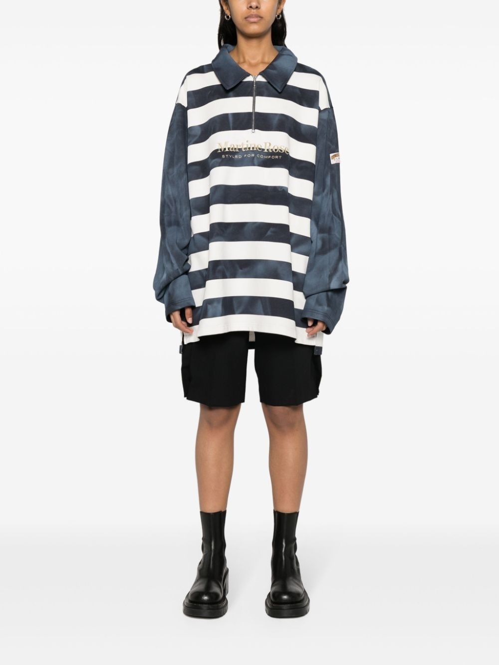 logo-embroidered polo sweatshirt - 2