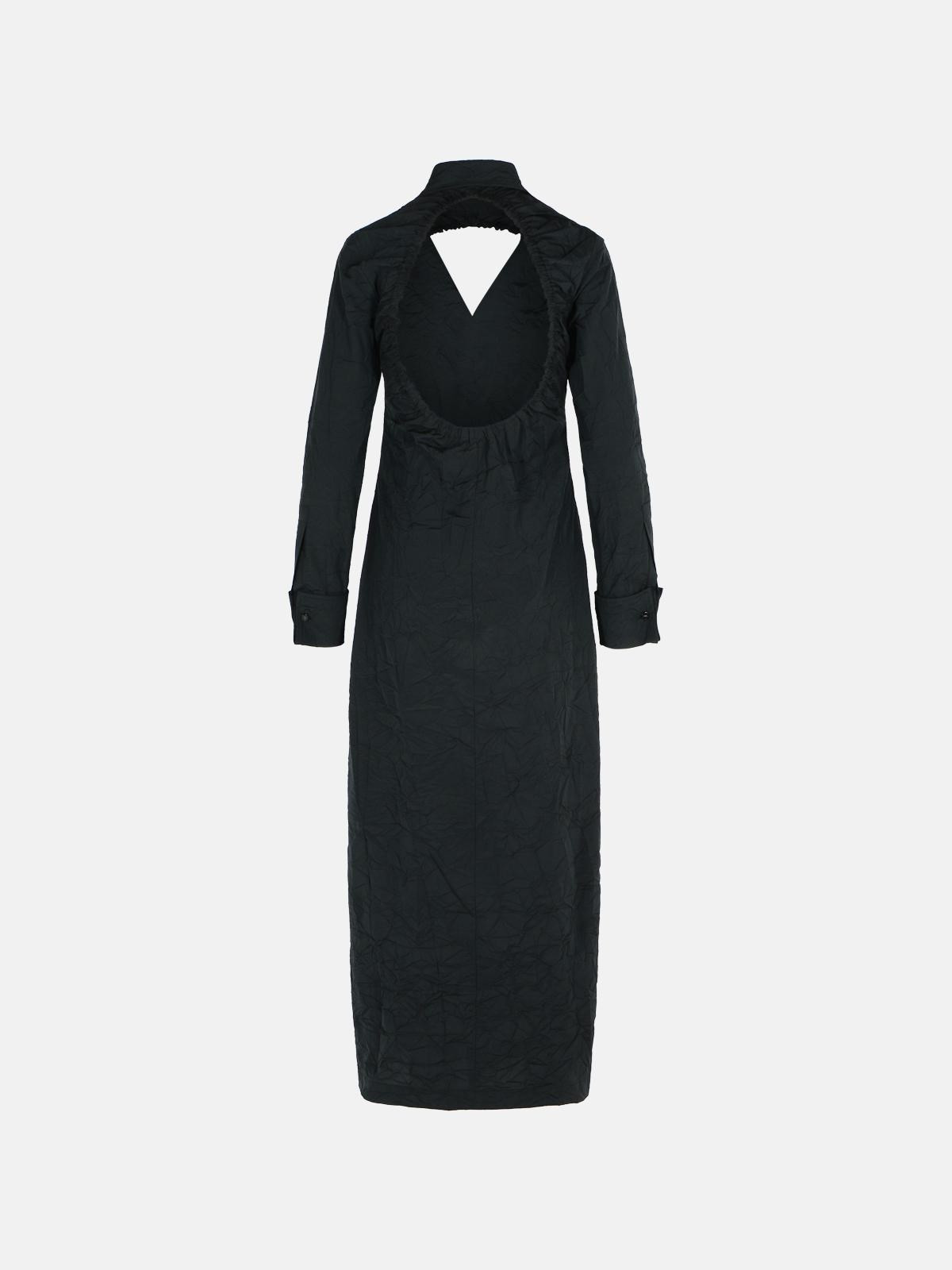 'ROVIGO' BLACK COTTON BLEND DRESS - 3