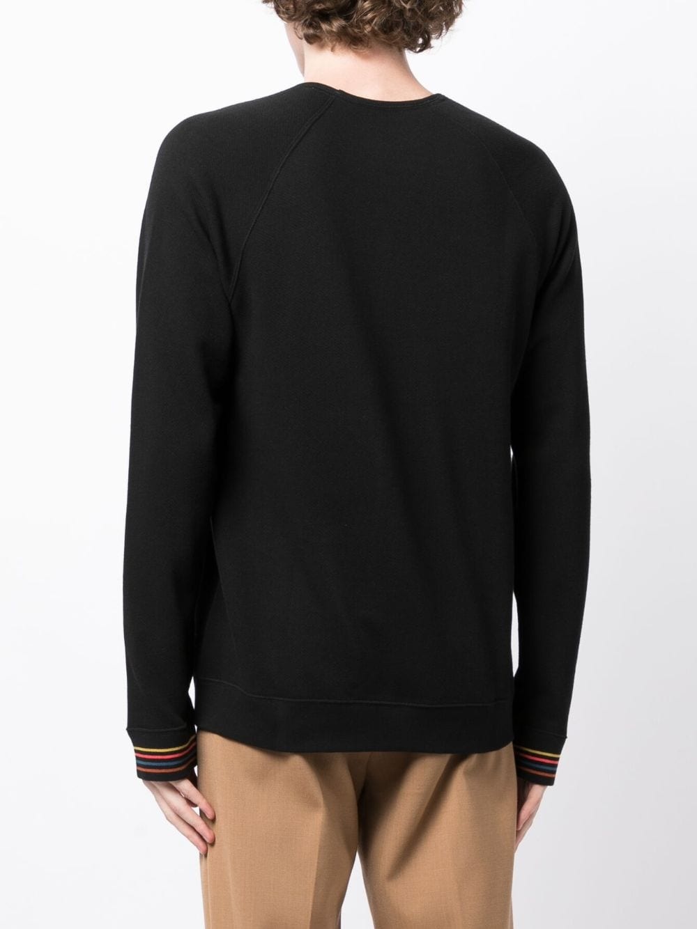 contrasting-trim detail cotton sweatshirt - 4